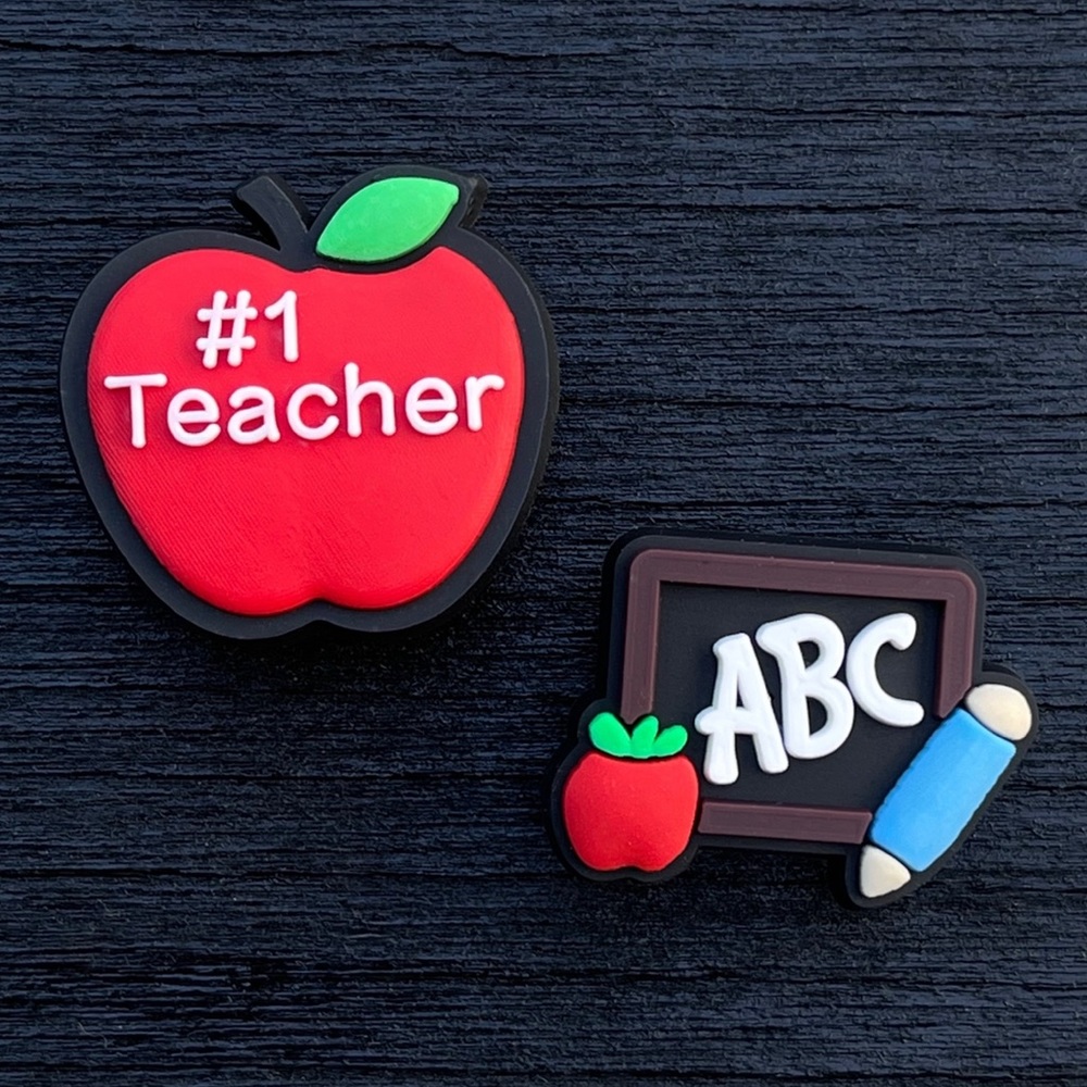 Teacher Shoe Charms, 2 Pieces, Shoe Charms for Croc Shoes